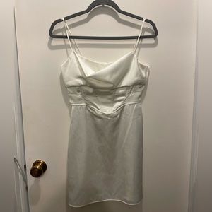 ZARA white satin corset slip dress